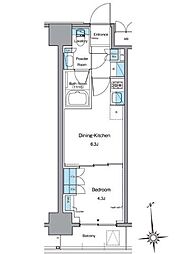 ルフォンプログレ上野稲荷町 1DKの間取図画像