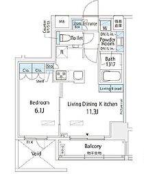 ベルヴュー浅草橋 1LDKの間取図画像
