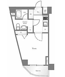 クレアシオン浅草2 1Kの間取図画像