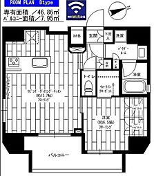 ステージファースト上野松が谷アジールコート 1LDKの間取図画像