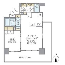 レクシード両国駅前 1LDKの間取図画像