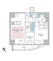 アーバネックス浅草橋Front 3LDKの間取図画像