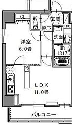 S-RESIDENCE新御徒町West 1LDKの間取図画像