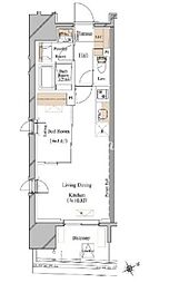 ブランシエスタ浅草蔵前 1LDKの間取図画像
