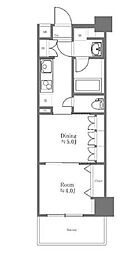 日神デュオステージ浅草三筋 1DKの間取図画像