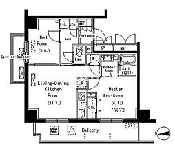 ParkAxis元浅草STAGE 2LDKの間取図画像