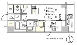 テラス御徒町 1LDKの間取図画像