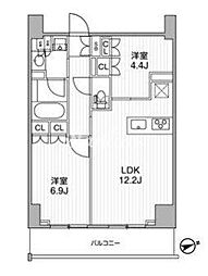 nido蔵前レジデンス 2LDKの間取図画像