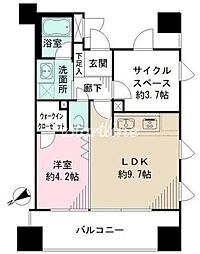 センチュリーハイツ御徒町モダニカ 1LDKの間取図画像