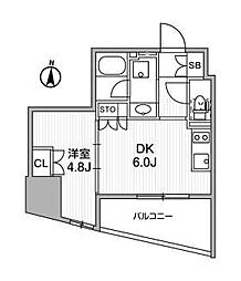 nido蔵前アベニュー 1DKの間取図画像