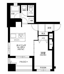 デュオスカーラ田原町 1DKの間取図画像