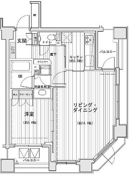 ドゥーエ銀座イーストII 1002｜東京都中央区入船３丁目(賃貸マンション1LDK・10階・53.10㎡)の写真 その2