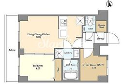 オーガスタレジデンス大森 705 7階1SLDKの間取り