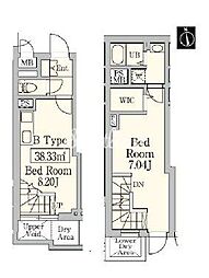 アグレシオ品川大井 1階1LDKの間取り