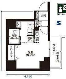 アーバネックス大森 13階ワンルームの間取り