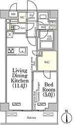 ベルファース大森山王 3階1LDKの間取り