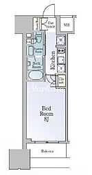 ルフォンブランシェ品川南大井 9階1Kの間取り