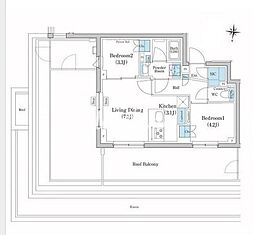 スタイリオ池上サウス 4階2LDKの間取り