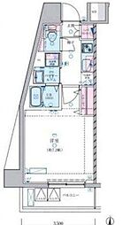 ジェノヴィア蒲田IIIスカイガーデン 4階1Kの間取り