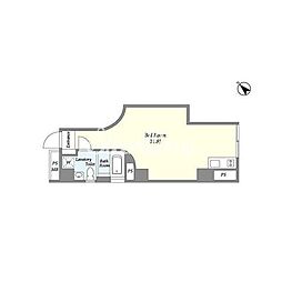 グリディエ（Ｇｒｉｄｉｅ） 2階ワンルームの間取り