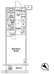 コンフォリア蒲田 13階1Kの間取り
