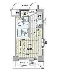 エステムプラザ品川アーバンヒルズ 11階1Kの間取り