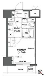 カスタリア大森II 10階1Kの間取り