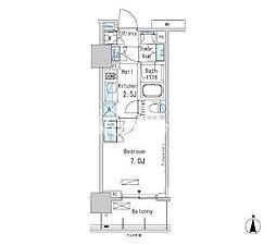 パークアクシス蒲田ステーションゲート 10階1Kの間取り