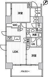 ディームス大井町 2LDKの間取図画像