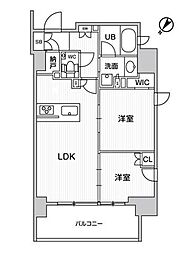 ディームス大井町 2LDKの間取図画像