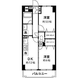 ルミエール大森 2LDKの間取図画像