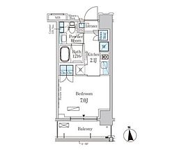 パークアクシス大森 1Kの間取図画像