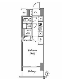 ディームス品川南大井 1Kの間取図画像