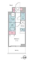 レジディア大森2 ワンルームの間取図画像