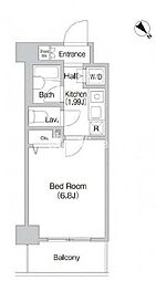 PRIMEURBANオオモリ 1Kの間取図画像