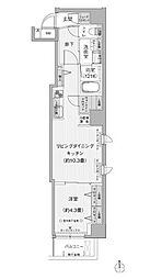 クリスタルパレス蒲西 1LDKの間取図画像