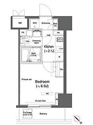 カスタリア大森2 1Kの間取図画像