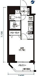 アーバネックス大森 1Kの間取図画像
