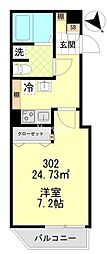 カノープス南大井A 1Kの間取図画像