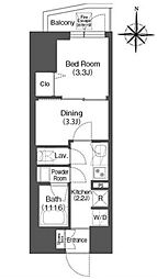 COMFORIALIV西蒲田 1DKの間取図画像