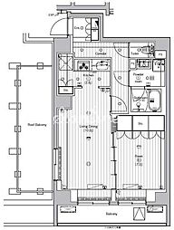 プレミアムキューブ大森トロワ 1LDKの間取図画像
