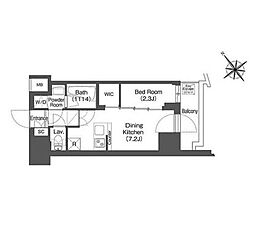 COMFORIA東大井2 1DKの間取図画像