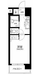 パークウェル大井町 1Kの間取図画像