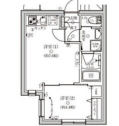 ベルシードステア-大森北 1DKの間取図画像