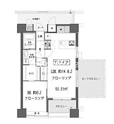 ガーデン蒲田 1LDKの間取図画像