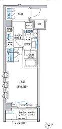 プラネソシエ大森山王 1Kの間取図画像