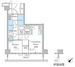 パークアクシス品川南大井パークフロント 2LDKの間取図画像