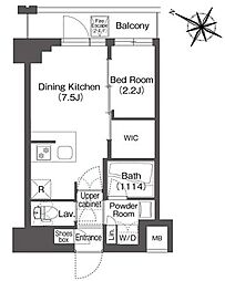 COMFORIA二葉 1DKの間取図画像
