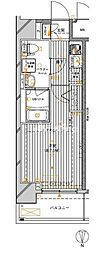 MAINSTAGE大森北 1Kの間取図画像