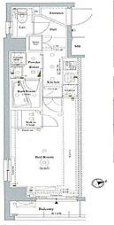 AXAS大森西アジールコート 1Kの間取図画像
